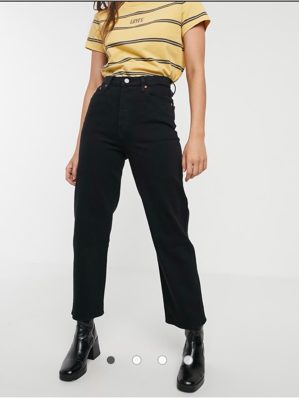 Levi's Black Ribcage Straight Ankle Jeans